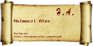 Helmeczi Alex névjegykártya